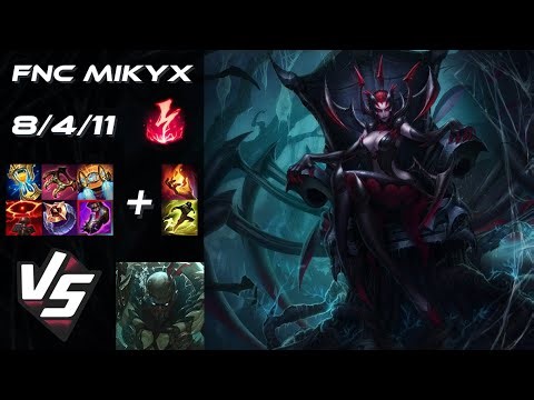 Fnatic Mikyx SUPPORT Elise vs Pyke - EU Challenger Patch 25.21