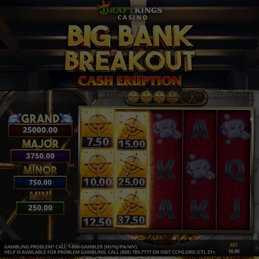 7.6K views · 165 reactions | DraftKings Casino’s slot game is on fire  Play NEW Big Bank Breakout and others on THE Home of Cash Eruption ☄️ | DraftKings Casino | Facebook