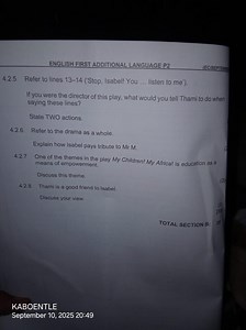 ENGLISH FIRST ADDITIONAL LANGUAGE P2 4.2.5 Refer to lines 13–1... | Filo