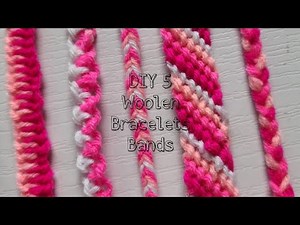 DIY 5 Woolen Bracelets-Bands Easy | Rakhi Friendship Band making #braceletmaking #woolenrakhi