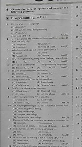 class 12 computer science chapter 1/ programming in C++ mcq/verma book jac class 12/computer science