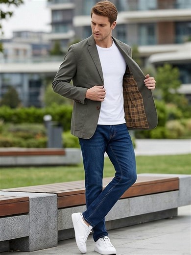 Men's Plus Size Button up Long Sleeve Blazer Jacket - Classic Lightweight Casual Sport Coat - Versatile Formal Professional Outerwear - Etsy