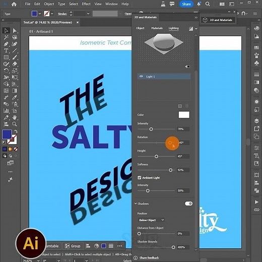 Isometric Text Composition in Illustrator 2025