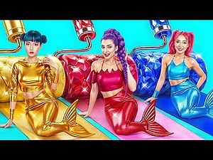 Golden vs Ruby vs Sapphire Huntrix Girl Become Mermaid Idols! Kpop Demon Hunters IRL