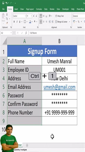 Excel Form Design: Add Colon After Label #excel #excelforbeginners #exceltraining #exceltutorial