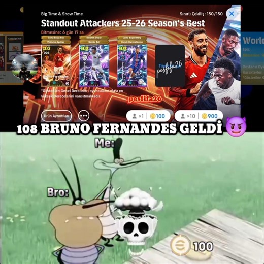 108 Bruno Fernandes Geldi 🤯 #pesmobileبيس #efootball #fifa #keşfetbeniöneçıkar #efootball2026