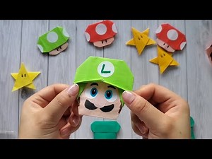 【かんたん！折り紙】スーパーマリオブラザーズ・ルイージの折り方 【easy! Origami】 How to fold Super Mario Bros. Luigi