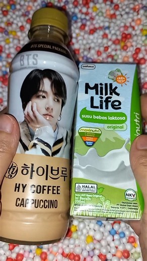 Found the HY Coffee Jungkook BTS special edition and Milk Life original in a box #snacks #snacking