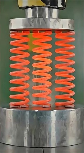 3 Red hot spring vs hydraulic press 🤯 #shorts #crushingtime