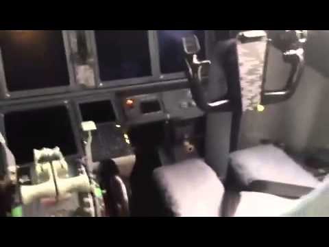 Real Boeing 737 cockpit overview and configuration warning