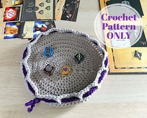 Crochet Dice Bag Pattern, D&D Dice Bag and Rolling Tray With 2 Sizes, RPG Dice Bag of Holding Pattern Digital Download ONLY - Etsy