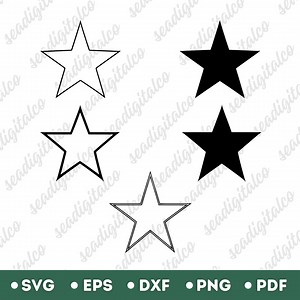 Star SVG Files, Star Outline Svg, Star Silhouette, Stars Svg File for Cricut, Star Vector Files, Star Clip Art, Digital Download, EPS DXF - Etsy Australia