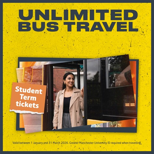 New to Greater Manchester? Get around easily this uni term by bus. Save up to 60% with a Student Term 2 ticket in the Bee Network app. | Bee Network