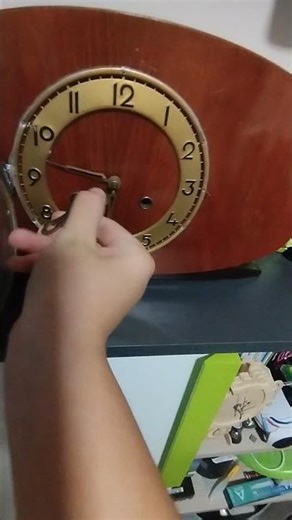 winding time for Chronotechna mantle clock!!! #antiques #clock #vintage #fyp