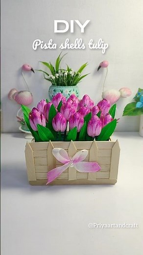 DIY pista shells tulips 🌷#shorts#diy#flowers#craft
