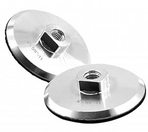 2pcs 4 Inch Aluminium Backer Pad with 5/8”-11 Thread Hook and Loop Backing Pad for Polishing