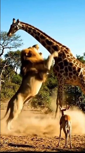 Lion vs Giraffe | Epic Wild Animal Fight | Cinematic Wildlife Battle#LionVsGiraffe #WildlifeBatttle