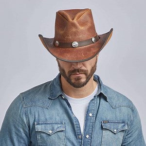 Cyclone | Mens Leather Cowboy Hat