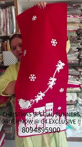 G4 EXCLUSIVE PRESENTS CHRISTMAS SPECIAL RUNNERS* TO CELEBRATE THE SPIRIT OF THE BIGGEST FESTIVAL OF THE GLOBE, CHRISTMAS, WE WILL BE SHOWCASING A SERIES OF PRODUCTS RELATED TO SAME! TO START WITH, HERE ARE THE RUNNERS SPECIFICALLY TO DECOR YOUR HOME DURING CHRISTMAS!! STAY TUNED AS LOT OF EXCLUSIVE STUFF WILL FOLLOW IN SERIES OF VIDEOS INVOLVING CHRISTMAS ARTICLES !!! ORDER @ 8094895900 #G4EXCLUSIVESTORE #exclusivecollection #christmas2022 #christmasgifts #homelinen #christmasdecor #festivecolle