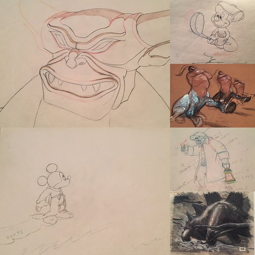vintage disney art from the vault original Disney production drawings