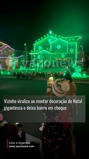 YacoNews on Instagram: "Um vídeo que já ultrapassou 55 milhões de visualizações mostra um morador que levou o espírito natalino a outro nível. A decoração montada por ele parece coisa de filme: luzes por toda a casa, efeitos sincronizados, bonecos animados e um show que deixou toda a vizinhança parada só para assistir. O vídeo, publicado pelo perfil foureverbliss no TikTok, viralizou justamente pelo exagero — no bom sentido — e pelo entusiasmo do “maior fã de Natal do mundo”. Imagina uma rua ass