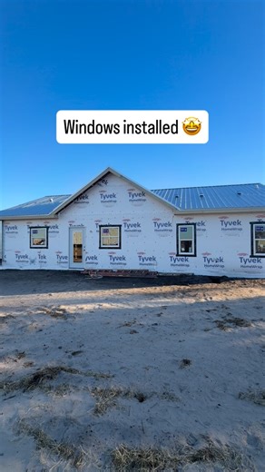 Farm Of Dreamz | Modern Farm Living on Instagram: "Lots of progress today at the farm! 🌾 All the windows went in and two doors for our home. They look amazing! 🤩 - The crew also started the black trim up above on the barndominium. What are your thoughts? 💭 #farmofdreamz #fyp #farmlife #viral #reels"
