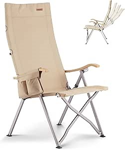 ICECO Adjustable Camping Chairs for Adults, Foldable High Back Camping Chair, Portable Folding Chairs for Outside, Reclining Outdoor Chair with Storage Bag, 400LBS, 10 Years Warranty