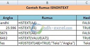 Rumus ISNONTEXT Di Excel Untuk Mendeteksi Isi Cell