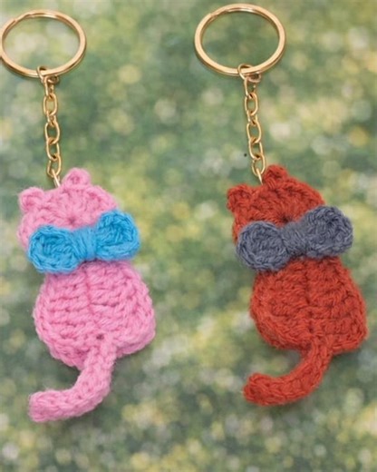 🐱✨ Crochet Kitty Cat Keychain | Easy Crochet #shorts #diy #diycrochet