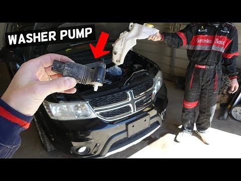 DODGE JOURNEY WINDSHIELD WASHER PUMP REPLACEMENT REMOVAL. FIAT FREEMONT