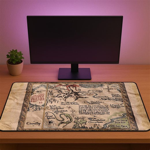 Thror’s Map Mouse Pad – Middle-earth, Hobbit Gaming Desk Mat - Etsy