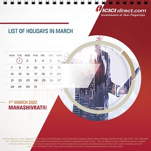 Plan your trading schedule now! Check out the list of Trading Holidays in March 2022 : https://bit.ly/3HFxlt7 #ICICIdirect #TradingHoliday #Investment #Trading | ICICIdirect | Facebook