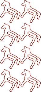 Cute Paper Clip, 100PCS Non Slip Animal Paperclips Fadeless Anti for Office (Horse)