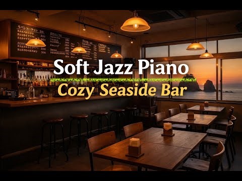 Soft Jazz Piano at a Cozy Seaside Bar ☕🌅 | Relaxing Cafe BGM for Work & Chill
