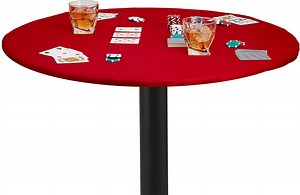 Feltectors Felt Tablecloth Poker Table Topper Square Round Tables Cover 36 to 48 inches- Red