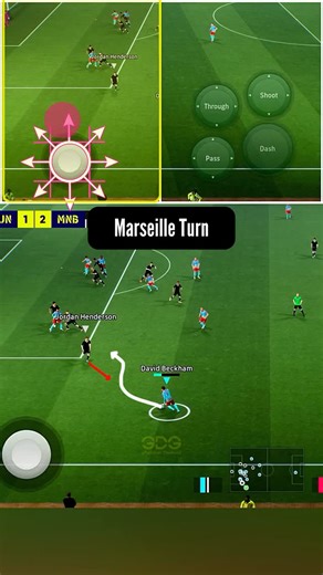 GDG on Instagram: "Tutorial combo skills: Marseille Turn + Special Double Touch and Shot 🥶😱 #efootball"