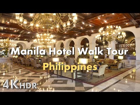 The Manila Hotel & Manila Baywalk walking tour | Philippines 4K 2023 🇵🇭