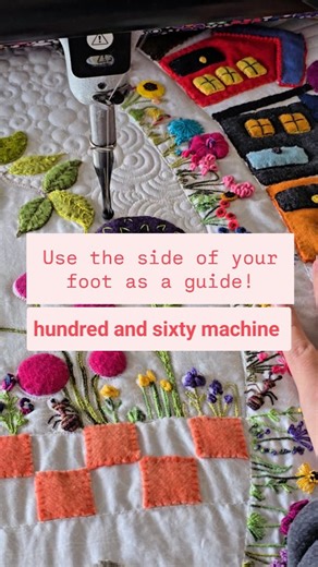 Natalia Bonner on Instagram: "Quick Machine Quilting Tip! 🧵✨ In this video I’m using the Trapunto foot on my Gammill to quilt a fun background filler! I like to start with a circle, then echo, echo, echo to fill in the space. I use the side of the foot as a guide to help keep my spacing consistent—such a helpful trick! This adorable quilt is one of 160+ quilts where I share my full custom quilting process inside the PNQ Academy. 🎥💫 🎉 Looking for more quilting tips, tricks, and loads of inspi