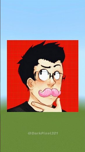 DanTDM, Jacksepticeye, Markiplier & PewDiePie Logo Pixel Art in Minecraft! 🔥🎨 | #shorts #gaming