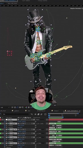 5.5K views · 93 reactions | TUTORIAL: Make a Quick Guitar Player Rig using BAO Bones in After Effects by @tcastro.motion https://aescripts.com/bao-bones #aescripts #aftereffects #baobones I’m thinking about creating a full class on this study, showing my entire rigging and animation process. Who’s up for learning with me?  #animation #reels | aescripts | Facebook