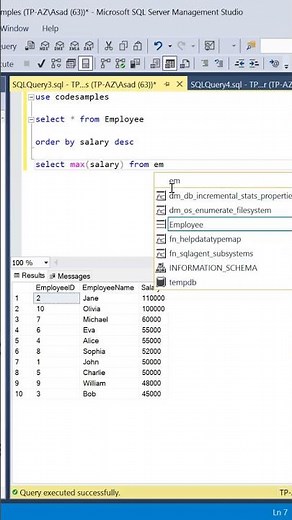 #SQL Find Highest Salary Using Max Function. #datascience #programming #coding #sqltips