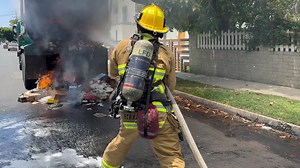 Your first fire...is your first fire. A bystander captured Probationary Firefighter Julian Hernandez's first fire. They aren't all boomers. For all you firefighters out there....do you remember your first fire? #firstfire #itsaboomer #cream | Los Angeles Fire Department