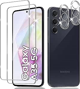 2 Pack for Samsung Galaxy A35 Screen Protector Tempered Glass, Anti-Scratch Case Friendly