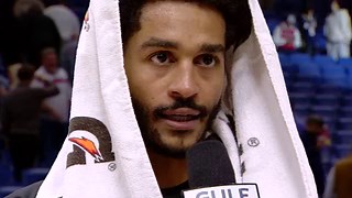 Jordan Poole on-court interview after Pelicans' win vs. Trail Blazers