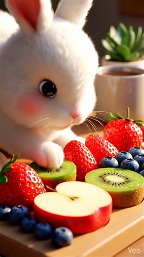 rabbit fruits keyboard typing ASMR