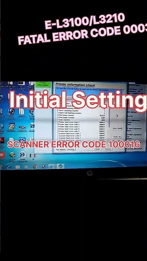 Epson printer Initial Setting/Printer Fatal error code 00031/100016 #computer #epsonl3250