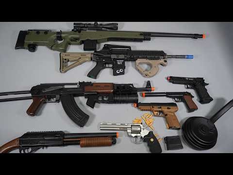 Shell ejecting FN57 Pistol ToyGun AK47 Airsoft Nerf Gun AWP POV Reload Realistic Toy Guns Collection