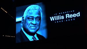 Former Nets' coach, NBA legend Willis Reed honored at Nets game.