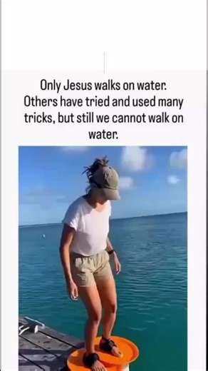 Warm Vibes ✨ on Instagram: "The video depicts a woman attempting to walk on water using two floating orange platforms attached to her feet. Initially, she manages to balance and take a few steps away from the wooden dock, creating ripples in the turquoise water. However, her attempt fails as she eventually falls into the water. Her body language and the dialogue “No way. Oh my god.” suggest a mix of surprise and amusement at the outcome. The platforms, designed to support her weight, do not prov