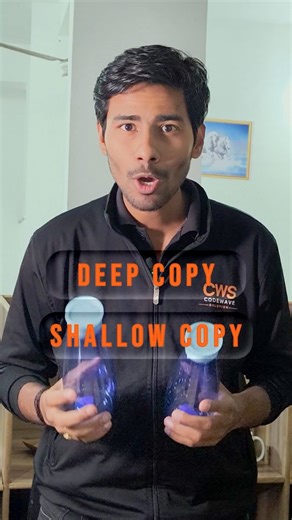 Codewave Solution on Instagram: "✅Here is the code for deep copy and shallow copy 👇 import copy original = [10, 20, [30, 40]] shallow = copy.copy(original) deep = copy.deepcopy(original) # Display memory addresses of nested list print("Original nested address:", id(original[2])) print("Shallow nested address :", id(shallow[2])) print("Deep nested address :", id(deep[2])) # Modify nested data original[2][0] = 99 print("\nAfter modification:") print("Original:", original) print("Shallow :", shall